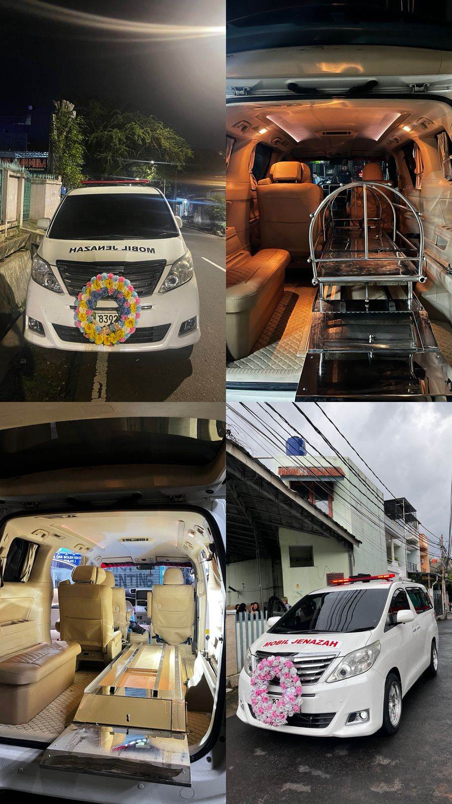 Ambulance siaga di gang sempit malam hari